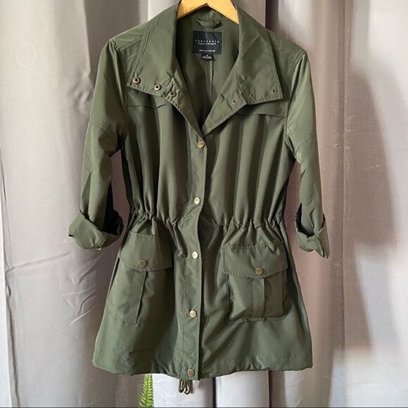 Sanctuary Olive Trench Drawstring Jacket M - Picture 3 of 14
